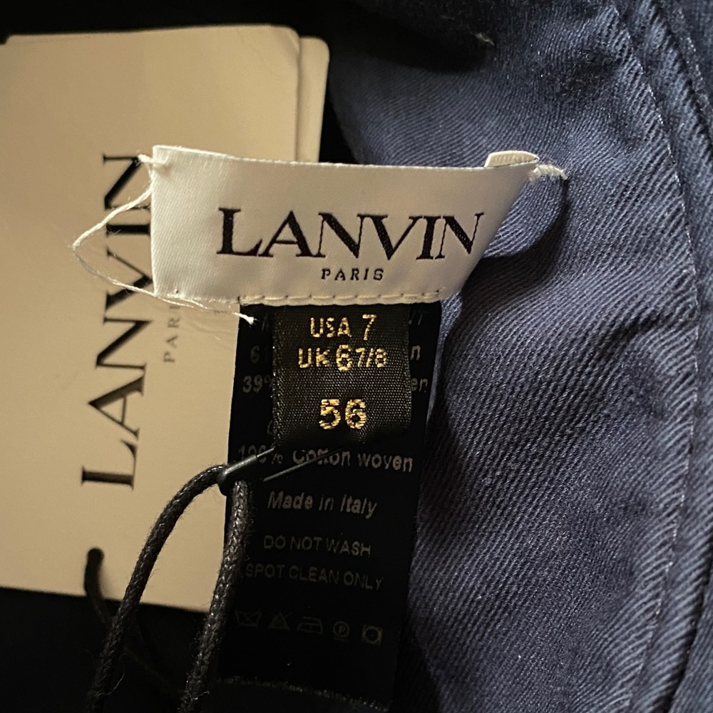 Lanvin Navy and Crimson Patterned Hat - Picture 3 of 6